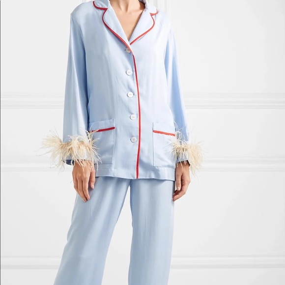 SOLD SLEEPER Party Pajama Set with Feathers in Blue size - S SOLD OUT EVERYWHERE - Picture 7 of 16